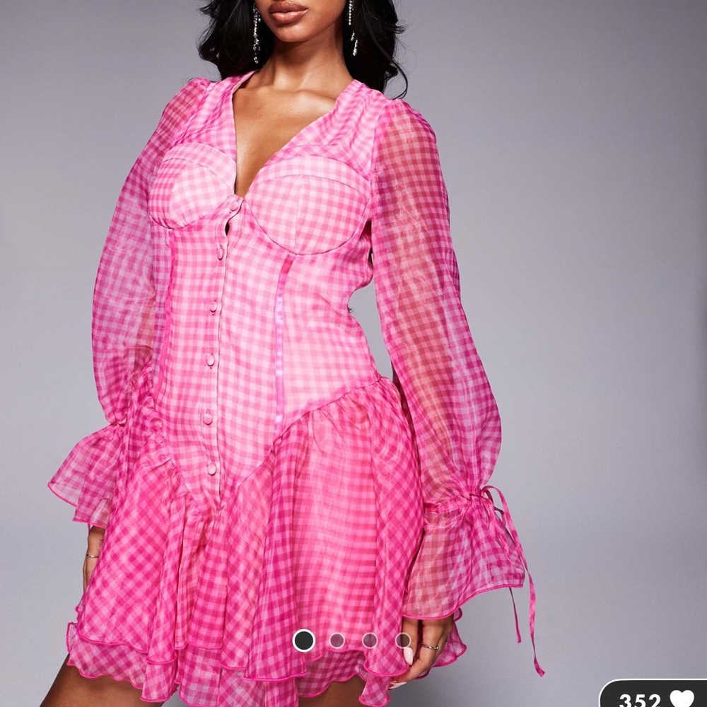 ASOS Pink Luxe Gingham mini Organza